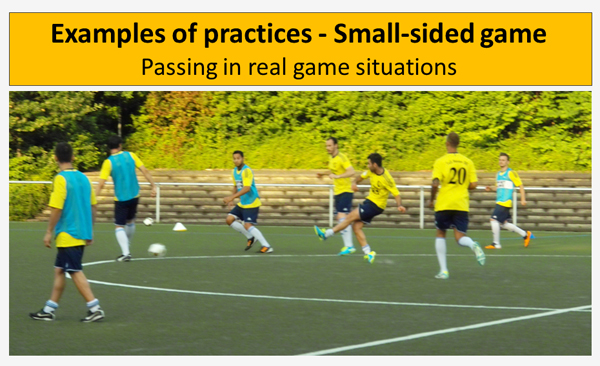 Soccer Training: Passing in real game situations