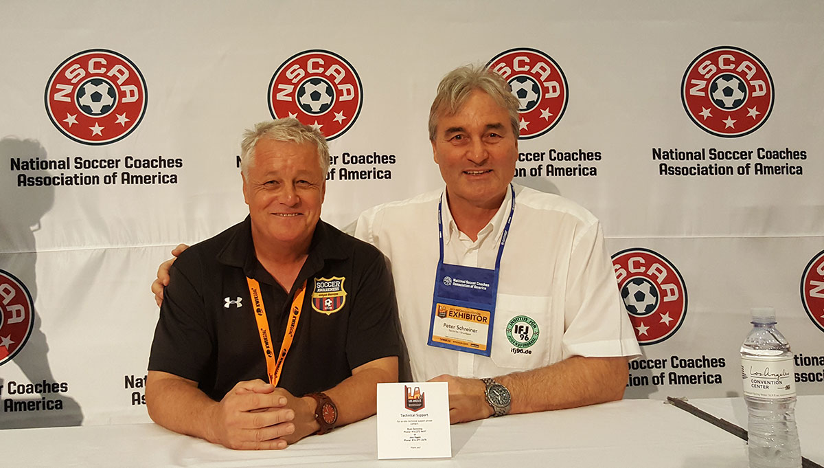 Peter Schreiner here with Wayne Harrison (Soccerawareness) after his excellent day at the NSCAA Convention