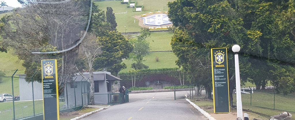 Here the entrance control of the training centre Brazilian Football Association